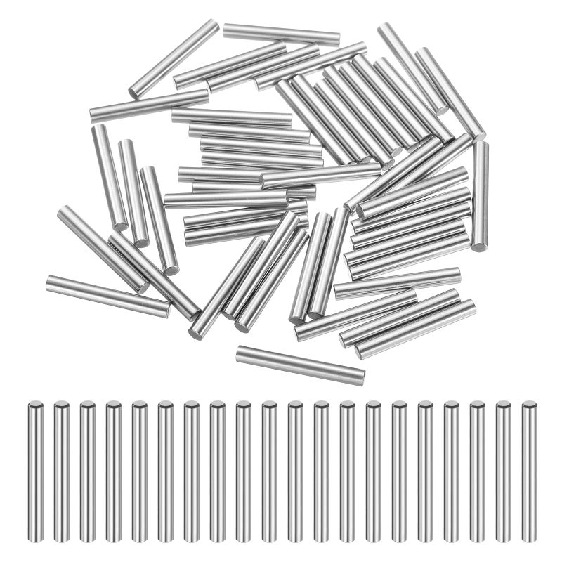 uxcell 50 Pcs 4mm x 35mm Dowel Pins Bearing Steel Cylindrical Dowel Pins Shelf Support Peg Pin Rod Fasten Elements Metal Shelf Pegs +/-0.02mm Diameter Tolerance, Silver Tone - Image 1